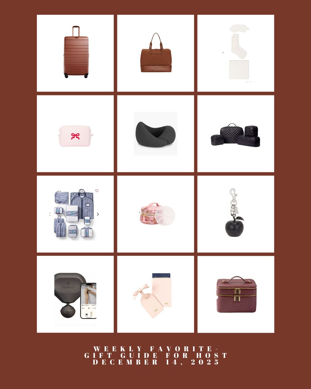 Weekly Favorites- Gift Guide For The Traveler- December 14, 2025

#HolidayGiftGuide #GiftGuide2025 #HolidayGiftIdeas #GiftsForTravelers #TravelGiftGuide #TravelerGifts #TravelEssentials #JetSetterGifts #FrequentTraveler #TravelAccessories #CarryOnEssentials #PackingEssentials #TravelInspo #WanderlustGifts #TravelLifestyle #TravelMustHaves #HolidayShopping #SeasonalGiftGuide #GiftInspo #ShopHolidayGifts



#LTKTravel #LTKGiftGuide #LTKHoliday