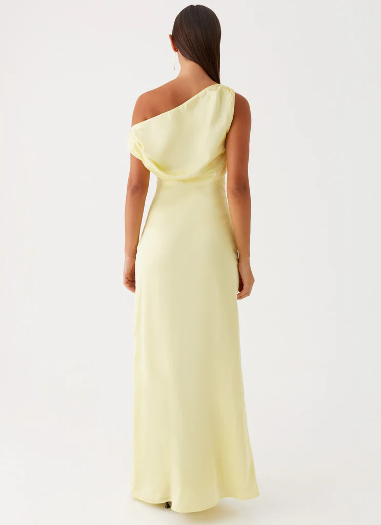Heart Of Glass Satin Maxi Dress - Yellow | Peppermayo (Global)