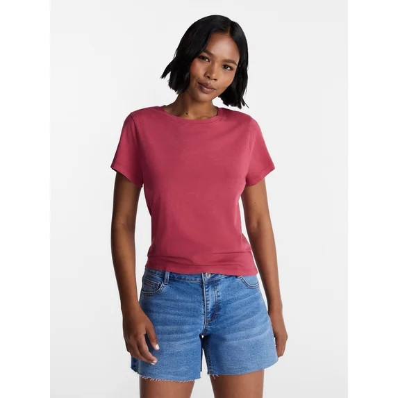 No Boundaries Washed Relaxed Fit Cotton Tee, Women's XXS-XXL | Walmart (US)