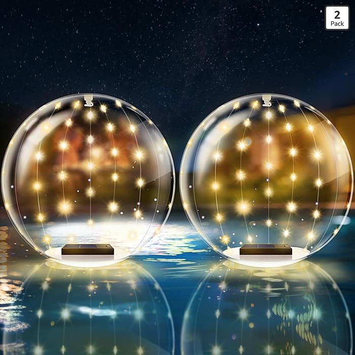 Solar Floating Pool Lights, Inflatable Orb Lights with Remote Control, 8 Lighting Modes Waterproo... | Amazon (US)