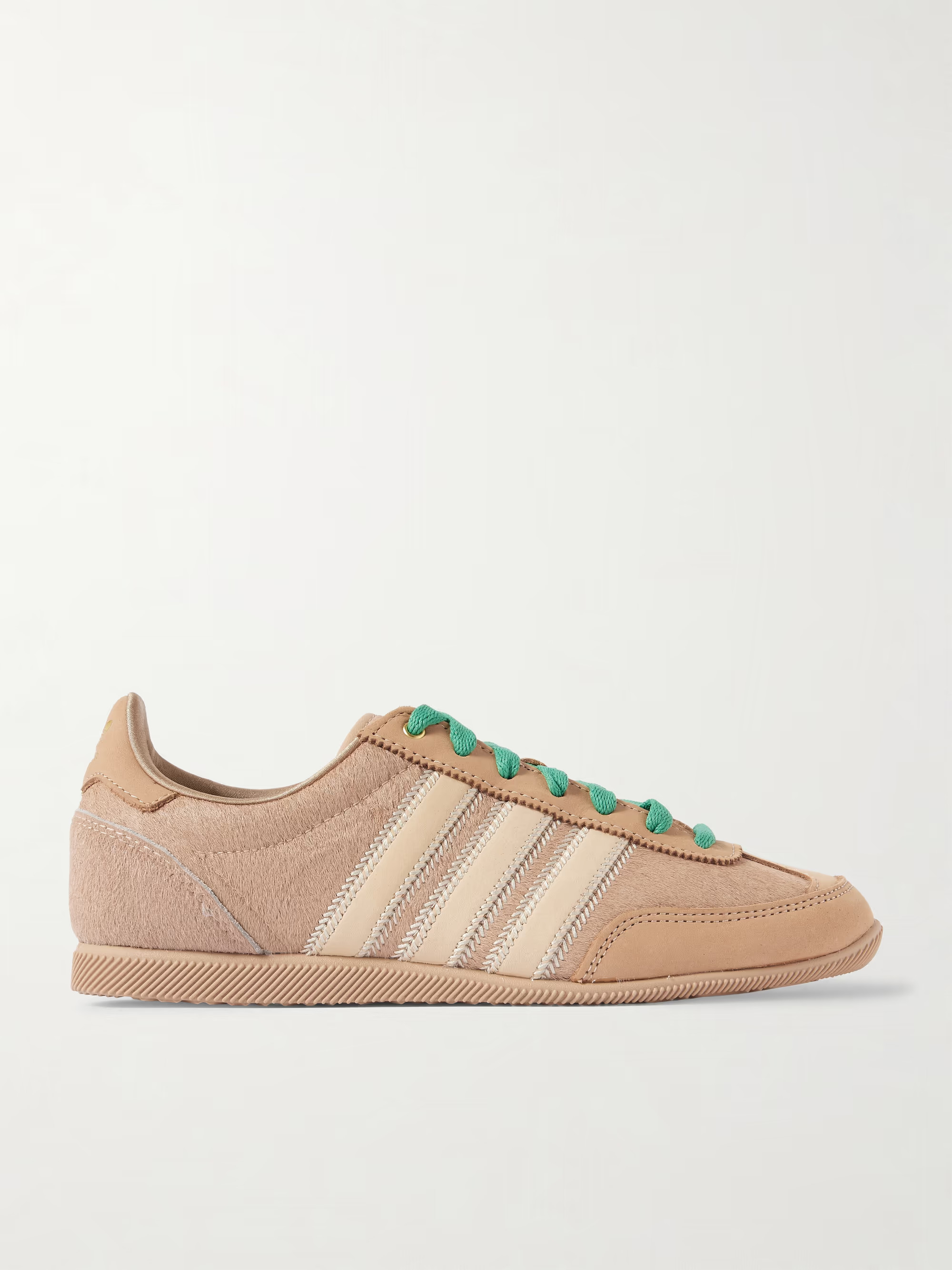 Japan W leather-trimmed calf hair sneakers | NET-A-PORTER APAC