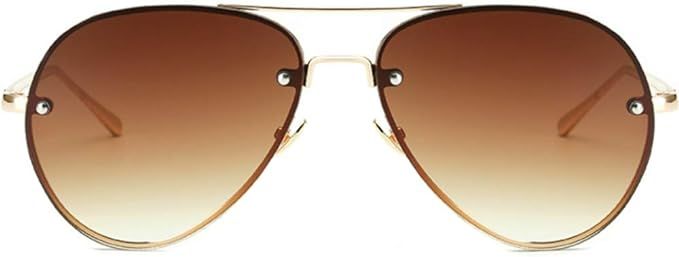 Freckles Mark Oversized Aviator Sunglasses Vintage Retro Gold Metal Frame Colorful Lenses 62mm | Amazon (US)