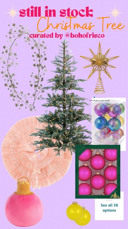 Still in stock items to recreate my Christmas tree look! Boho colorful eclectic Christmas tree. Tree skirt, ruffled, hot pink, stars garland  

#LTKhome #LTKHoliday #LTKfindsunder50