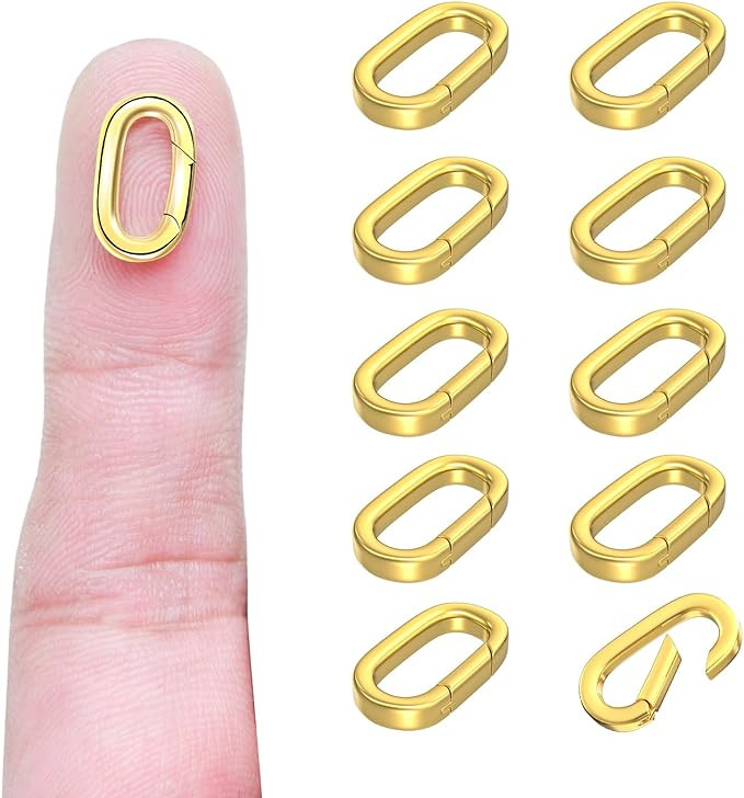10Pack Carabiner Clip Pendant Clasp for Jewelry Making,18K Gold and Silver Necklace Clasp and Clo... | Amazon (US)