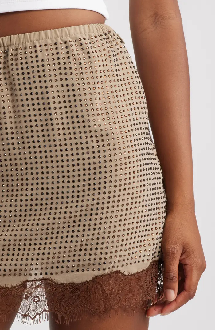 Embellished Lace Trim Miniskirt | Nordstrom