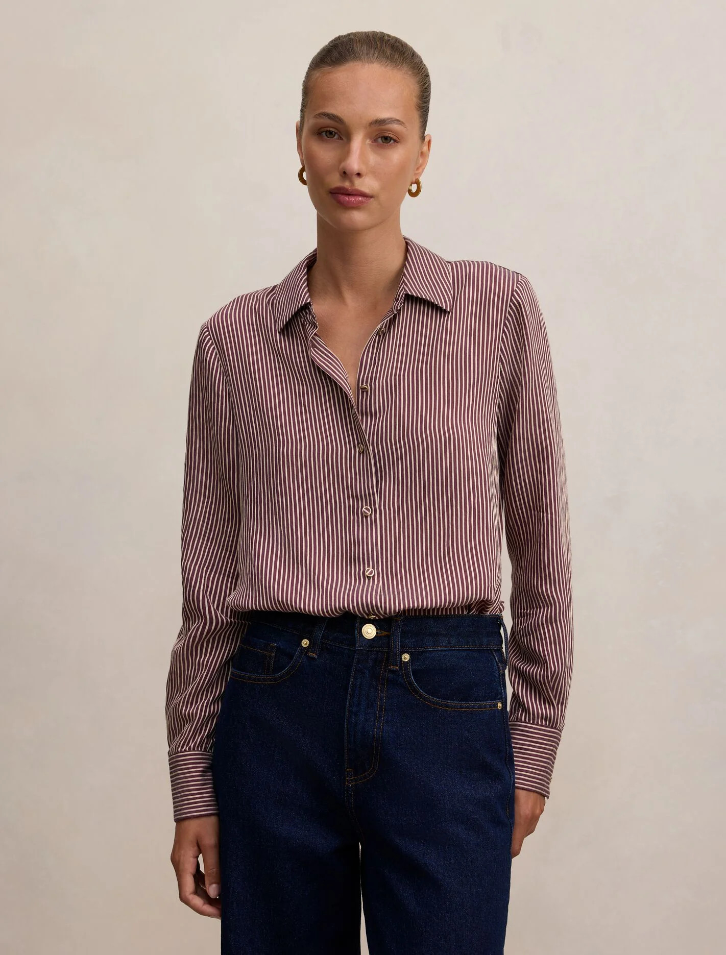 SOLARA STRIPE SHIRT Red | Ever New US