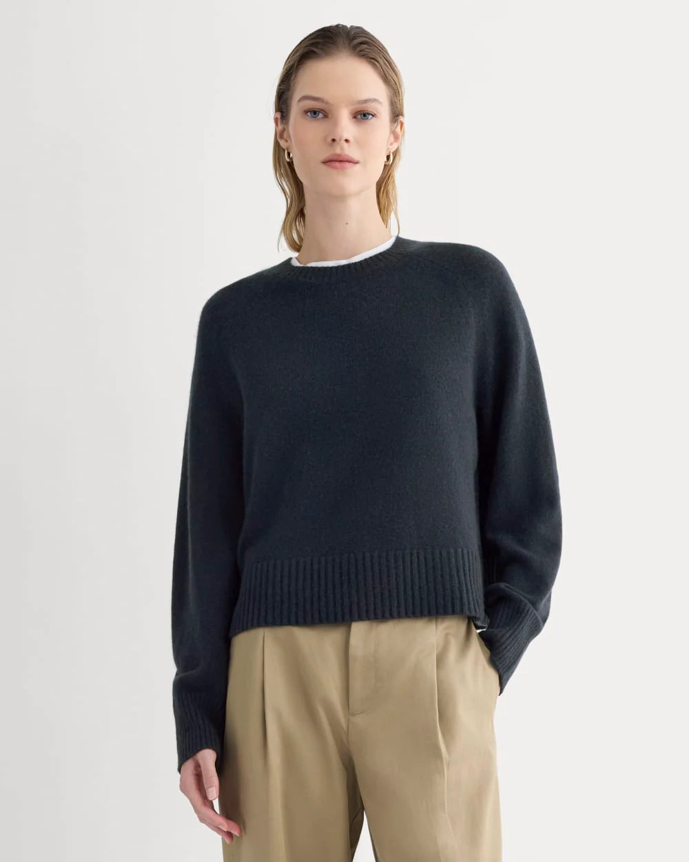 The Boxy Crew in Cashmere | Double Cream Heather | Everlane