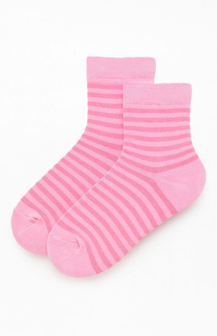 John Galt Pink Striped Ankle Socks | PacSun