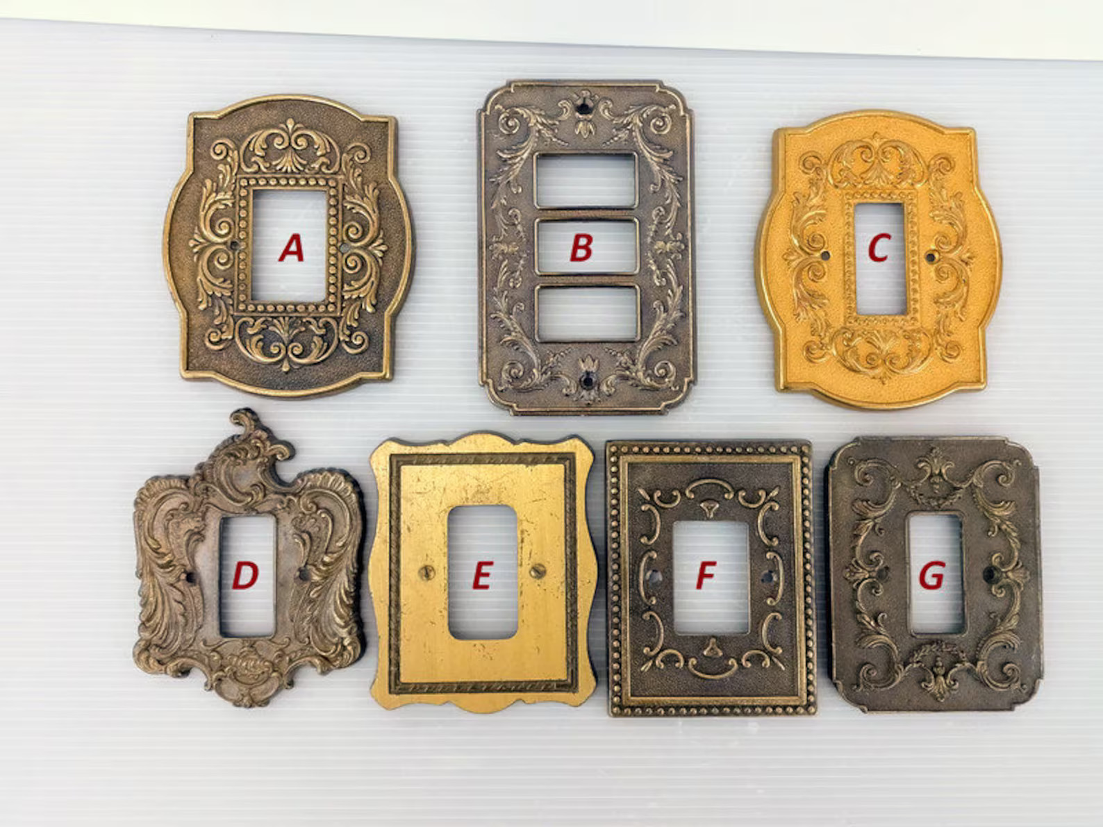 Vintage Italy 1950 Heavy Brass Switch Plate Cover for Light Switch Decorated Brass Plate Made in ... | Etsy (US)