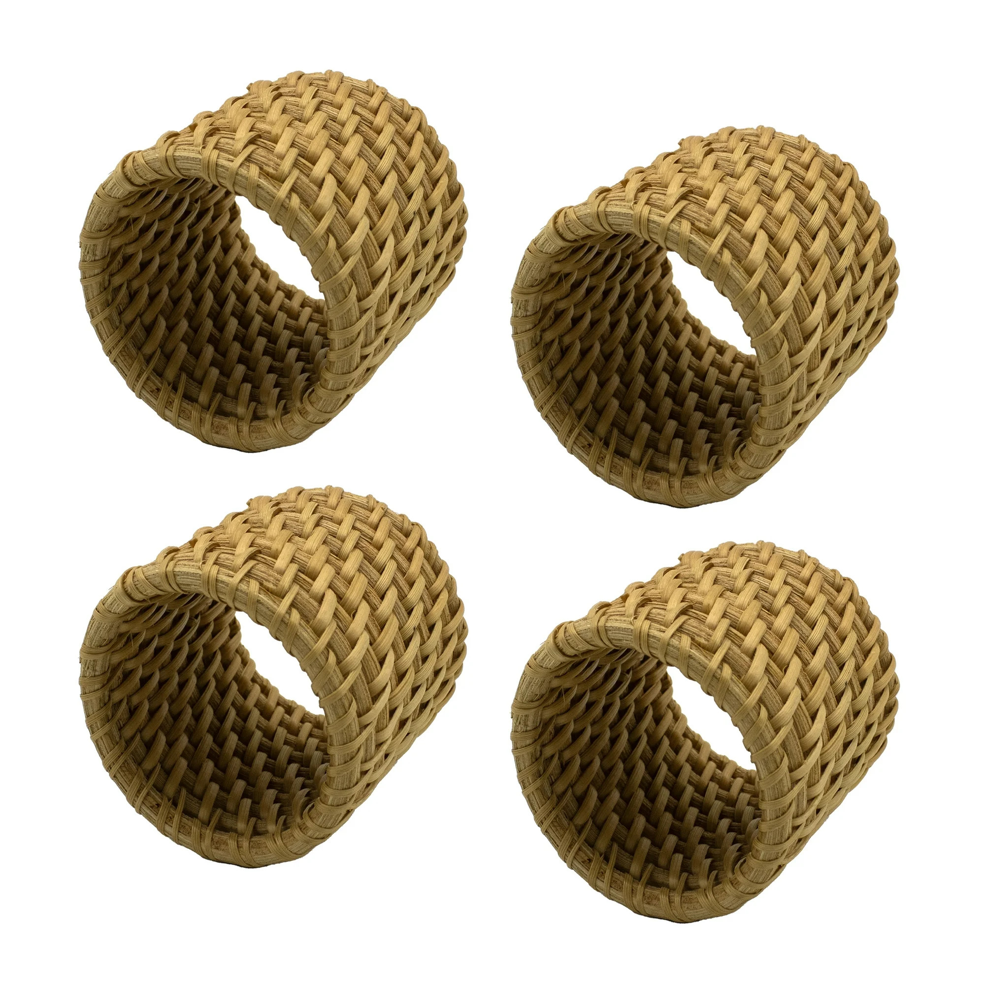 Better Homes & Gardens Rattan Napkin Rings, Natural, 4 Pack, 1.5" x 2" | Walmart (US)