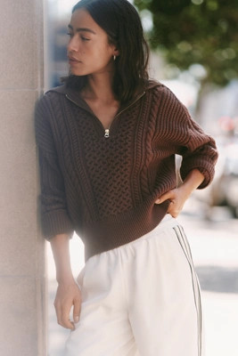 Varley Camello Long-Sleeve Wool Blend Top | Anthropologie (US)