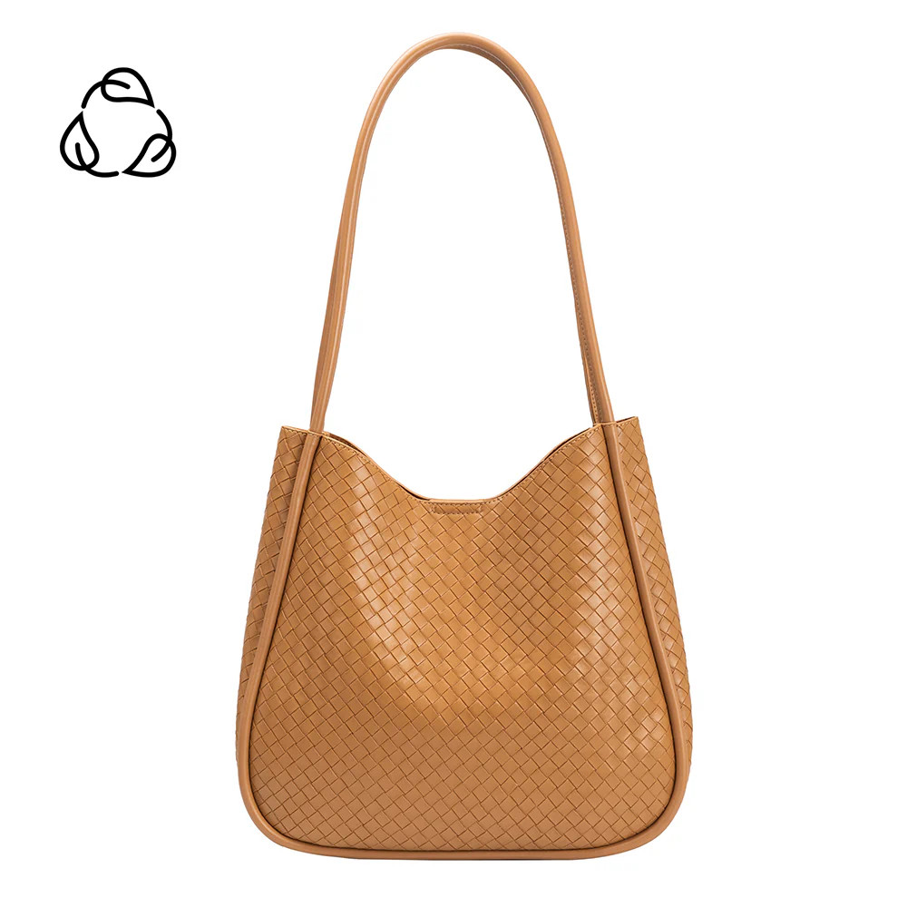 Tan Mischa Medium Recycled Vegan Leather Tote Bag | Melie Bianco | Melie Bianco