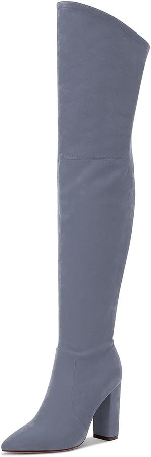 Castamere Womens High Heels Over The Knee Boots Sexy Pointy Toe Chunky Block 10CM Heel Boot with ... | Amazon (CA)