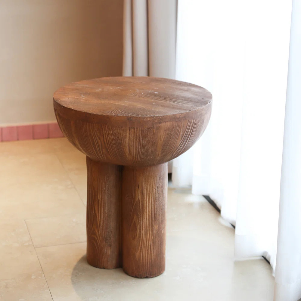 George Oliver Iris Outdoor Patio Three-Legged Wood-Grain MGO Side Table, Durable and Stylish for ... | Wayfair North America