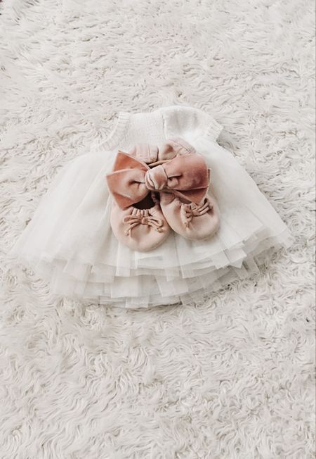 sweet little dress with ballet shoes and a pink velvet bow 🦢 
Easter dress 
Spring dress 

#LTKkids #LTKSeasonal #LTKfamily