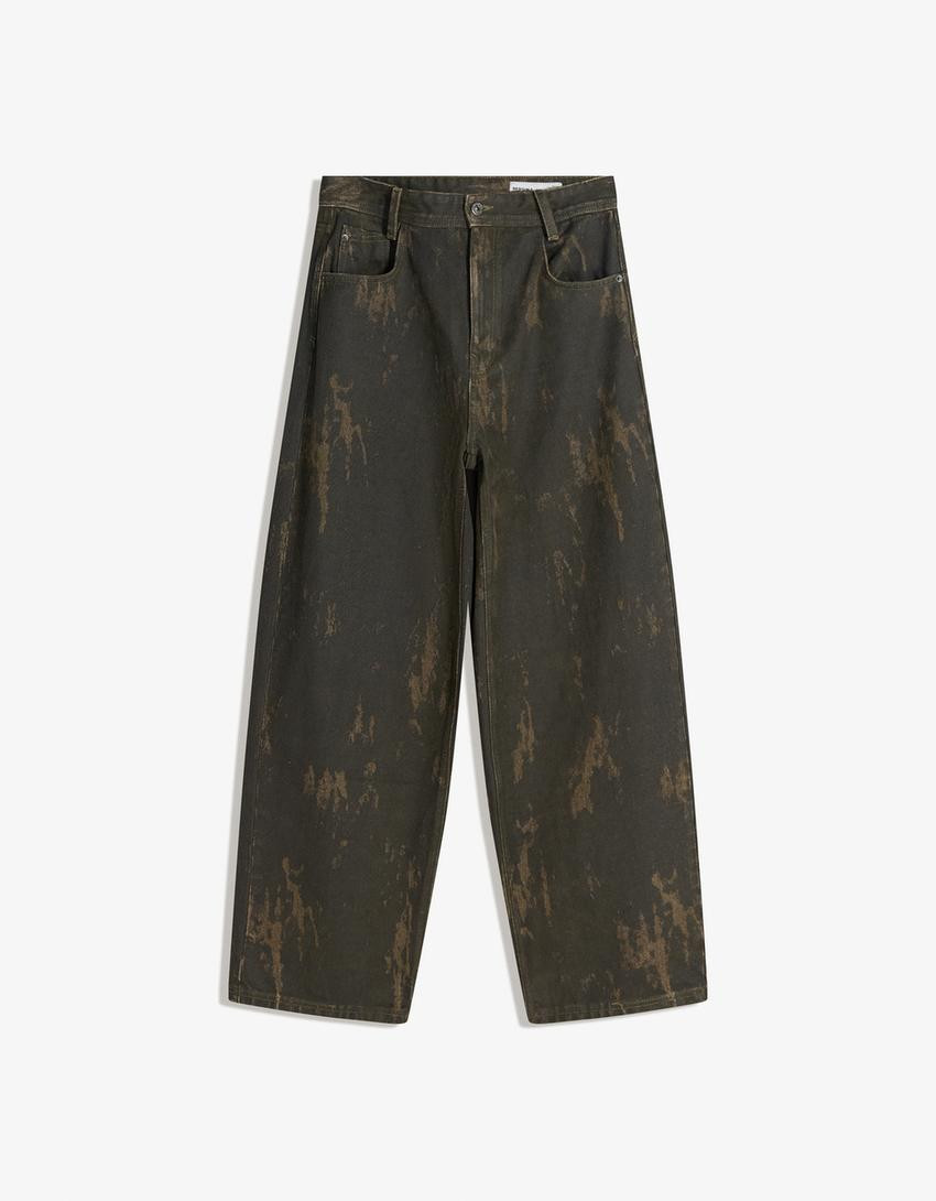 Printed baggy trousers - Trousers - Women | Bershka GB