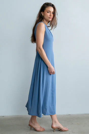 Noah Midi Dress in Blue | Böhme US