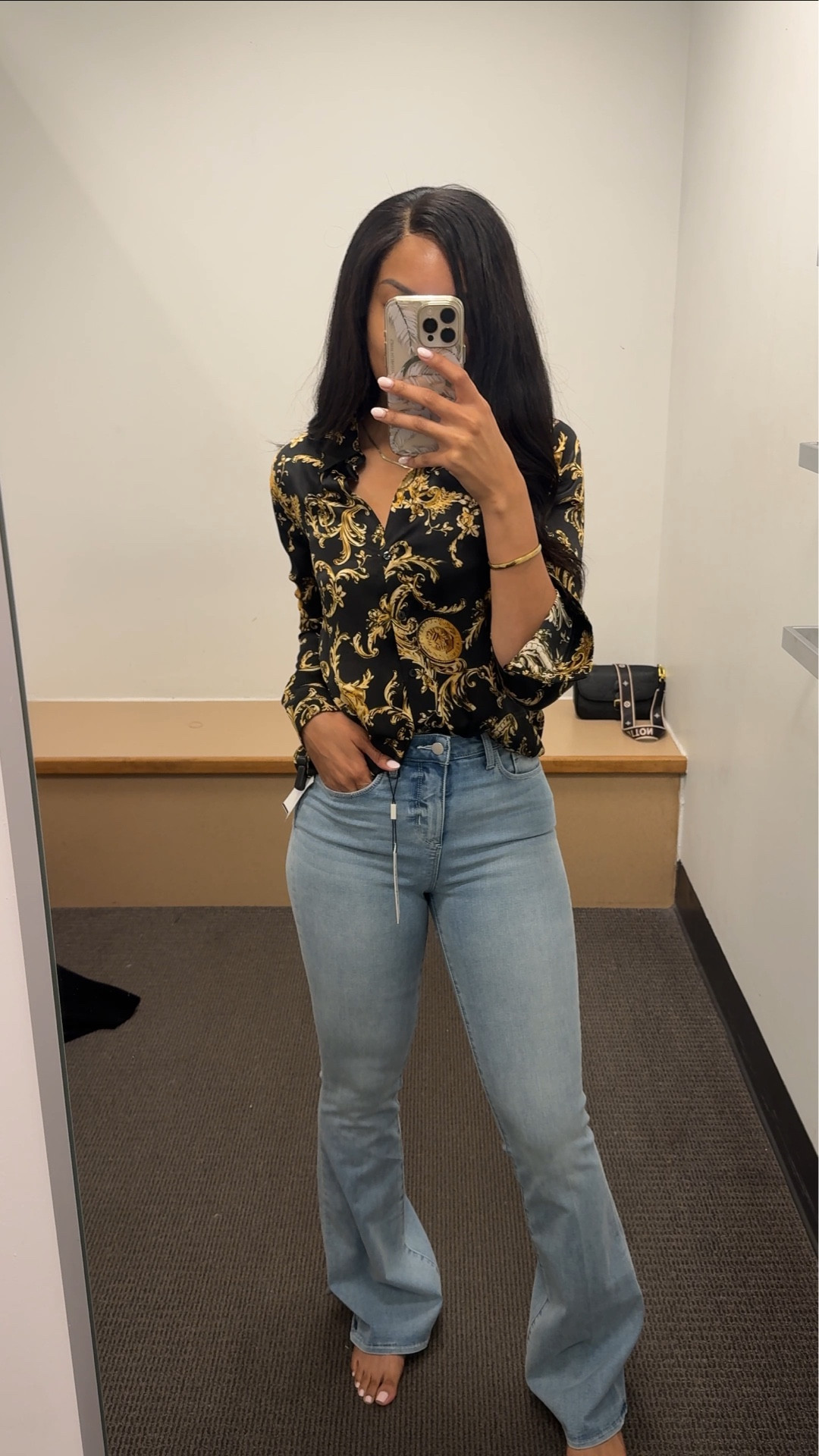 GIRL I bought these jeans immediatelyyy (they’re on sale) 😩 wearing size 26 in L’AGENCE Marty flare jeans and XS in Tyler silk blouse (this print is out of stock online, linked similar)

Neiman Marcus, fall denim, flare jeans, business casual, fall jeans, blue jeans, fall outfit, classy, designer jeans 

#LTKStyleTip #LTKSaleAlert