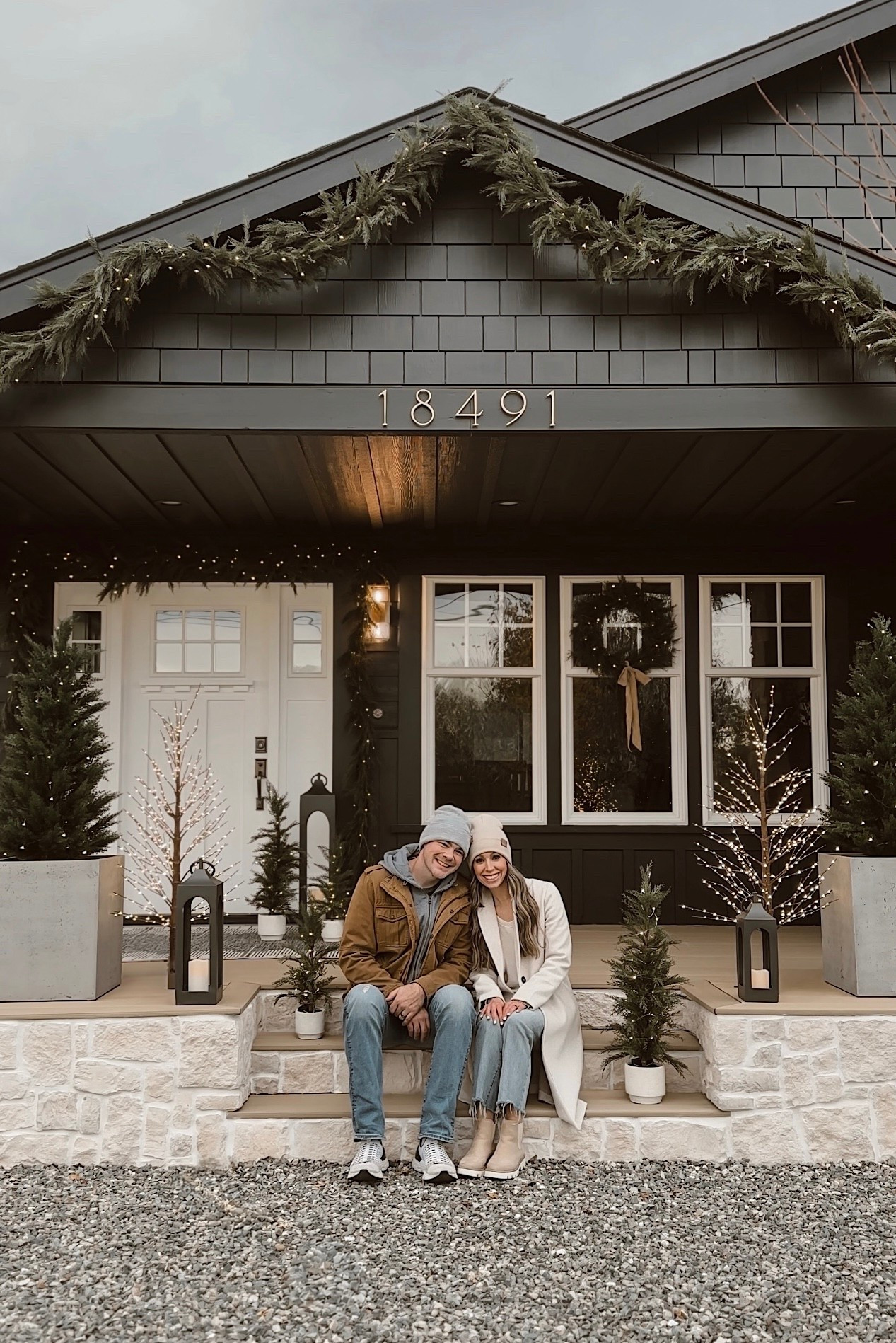 ‘Tis the season- our favorite time of the year 🎄 Decorating with natural looking greenery & twinkling lights gives our front porch that Christmas glow ✨

#LTKSeasonal #LTKHoliday #LTKHome