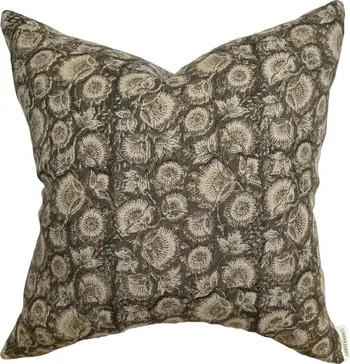 Jordan Charcoal Tan Floral Handblock Pillow Cover | Nordstrom