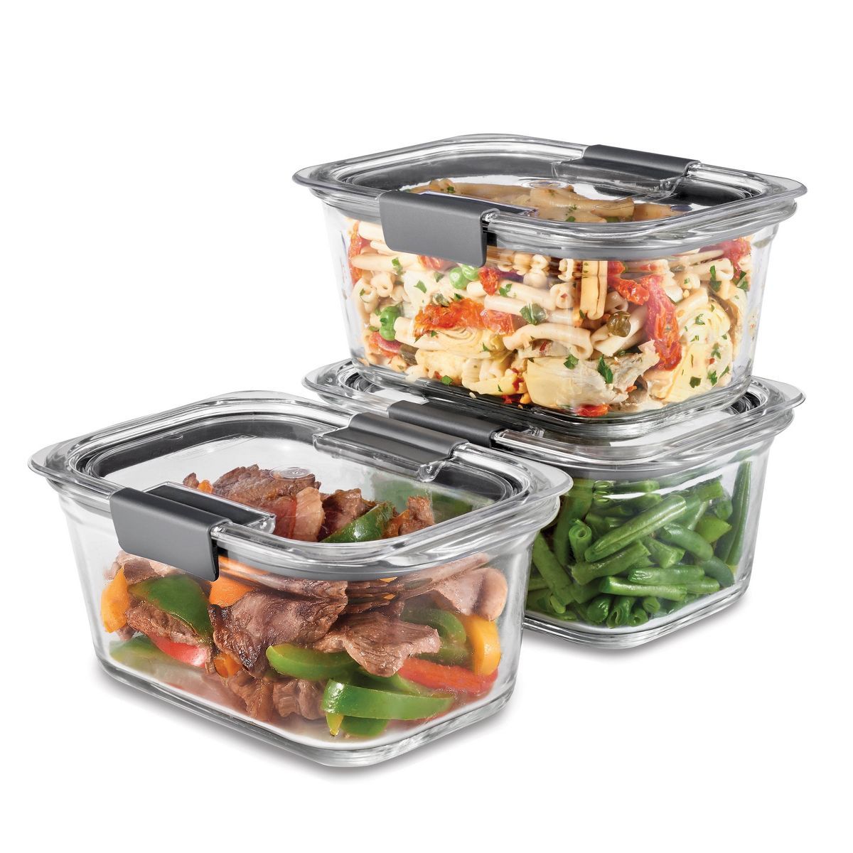 Rubbermaid 6pc Brilliance Glass Food Storage Containers, 4.7 Cup Food Containers with Lids | Target