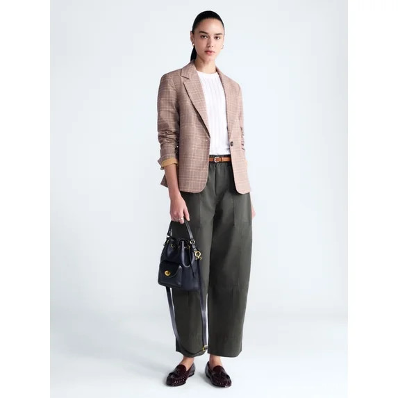 Free Assembly Women's and Women's Plus The Belmont Plaid Single Breasted Blazer, Sizes XS-4X | Walmart (US)