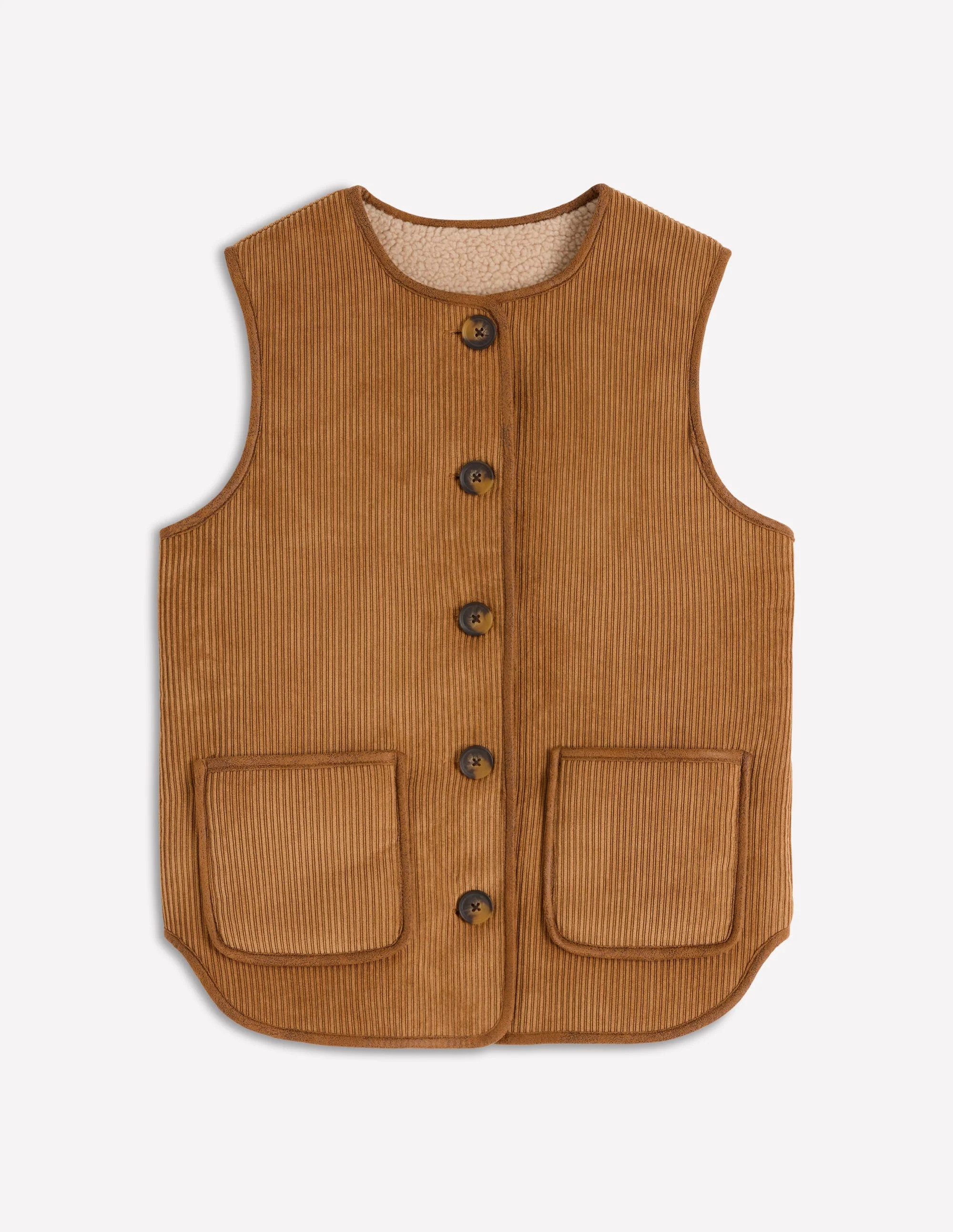 Clerkenwell Reversible Gilet-Hazelnut Brown, Natural | Boden (US)