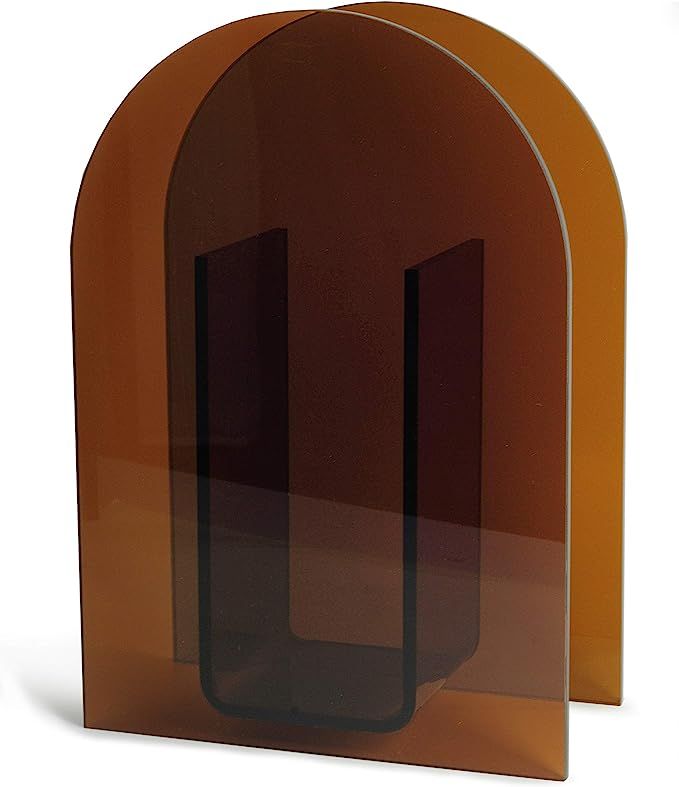 Acrylic Vase Modern Arch Shape Vase for Wedding Party Flowers Centerpieces Home Office Decor (Bro... | Amazon (US)