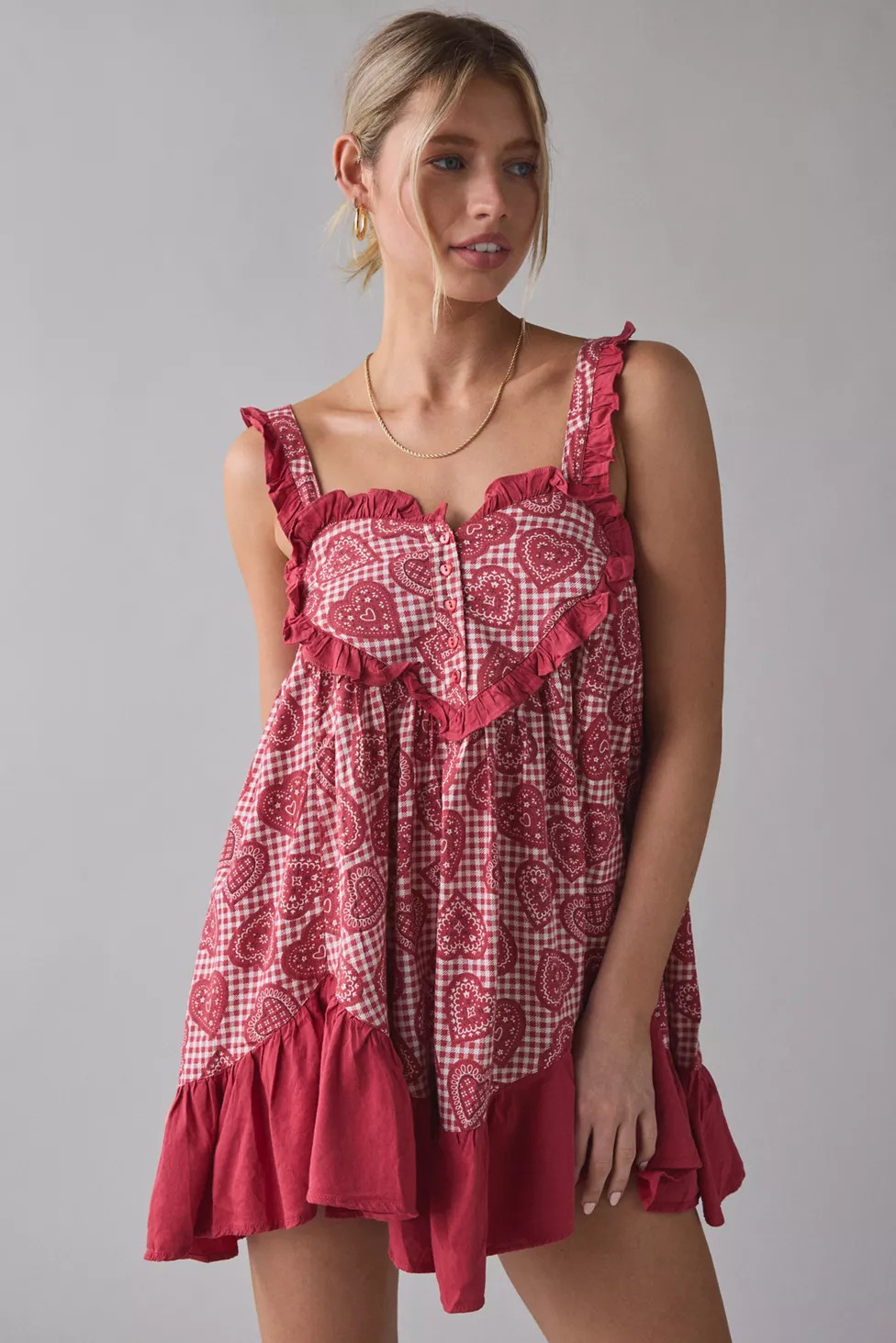 Out From Under Eat Your Heart Out Ruffle Babydoll Sleep Dress | Urban Outfitters (US and RoW)