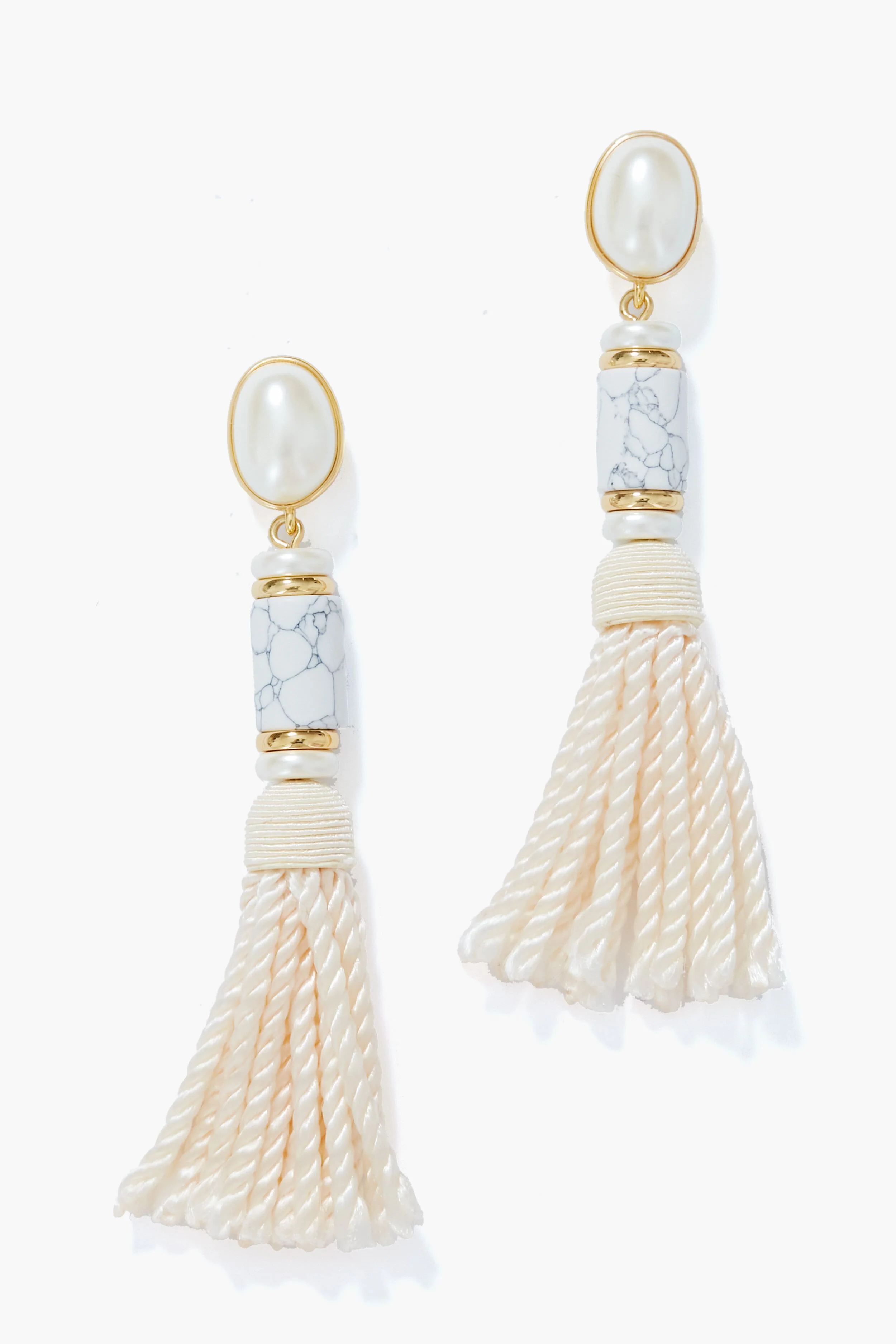 Cream Collins Earrings 
                Tuckernuck Jewelry | Tuckernuck (US)