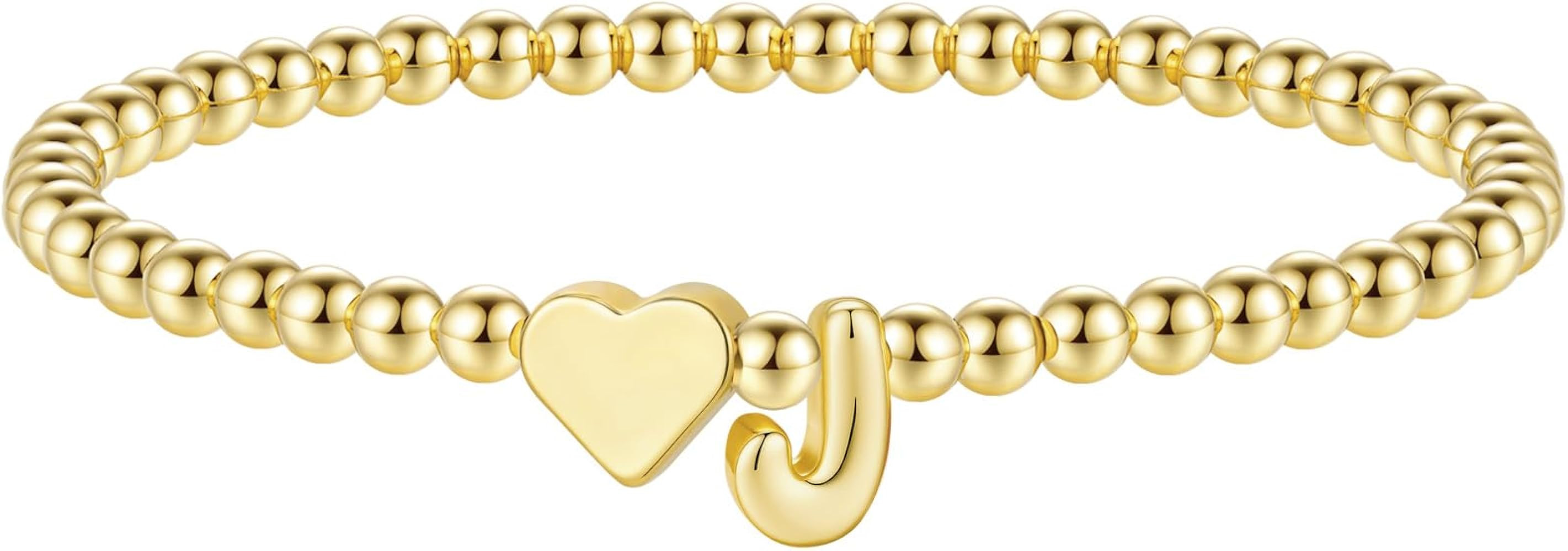 M MOOHAM Heart Initial Bracelet for Women - Dainty Gold Beaded Bracelets for Women Trendy Charm L... | Amazon (US)