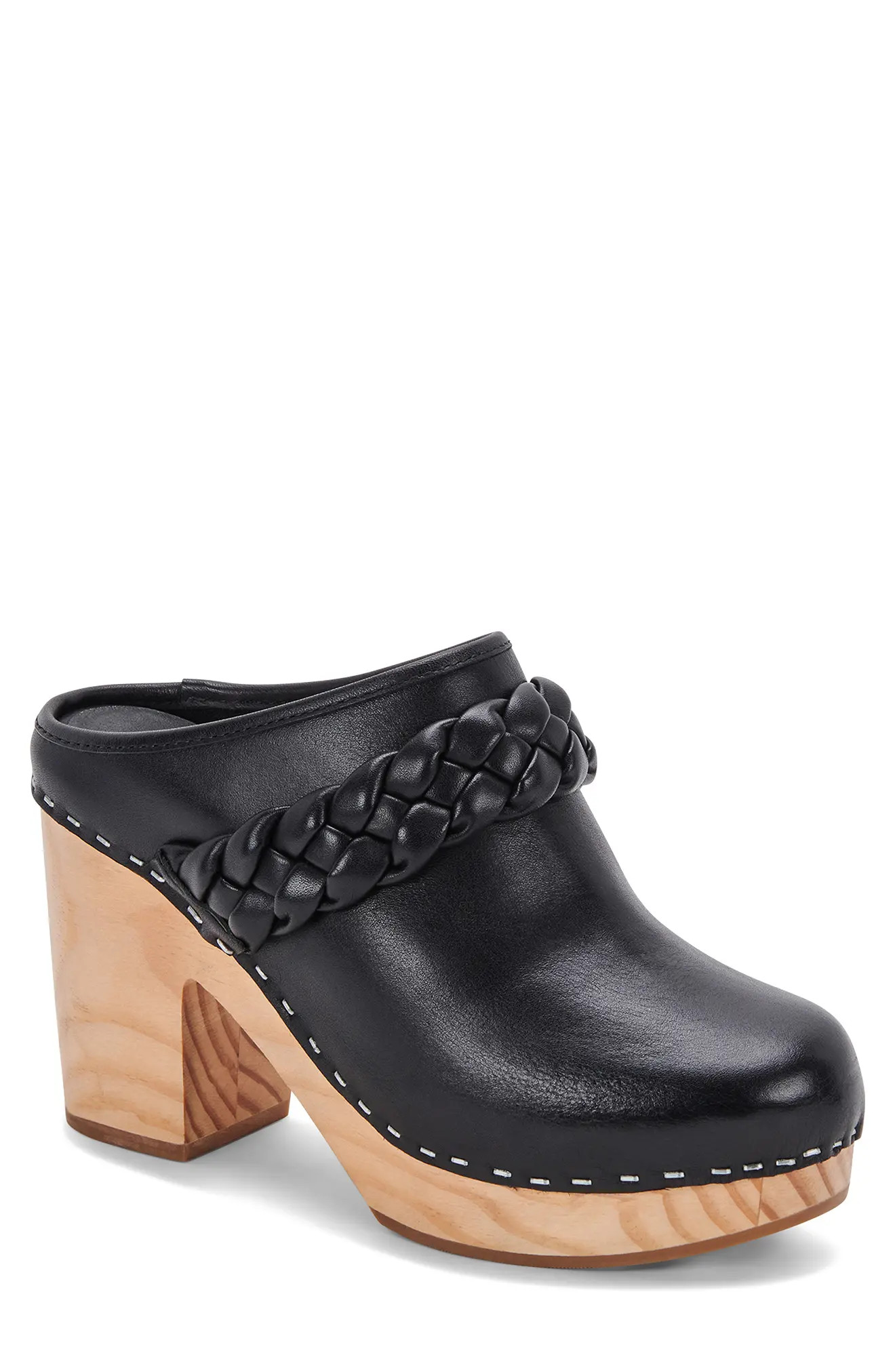 Dolce Vita Hila Clog in Black Leather at Nordstrom, Size 8.5 | Nordstrom