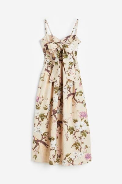 Linen-blend Bow-detail Dress | H&M (US + CA)