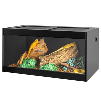 120 Gallon PVC Reptile Terrarium, 48"X24"X24" With Glass Doors & Lock For Bearded Dragons, Ball Pythons, Geckos, And Lizards | Wayfair North America