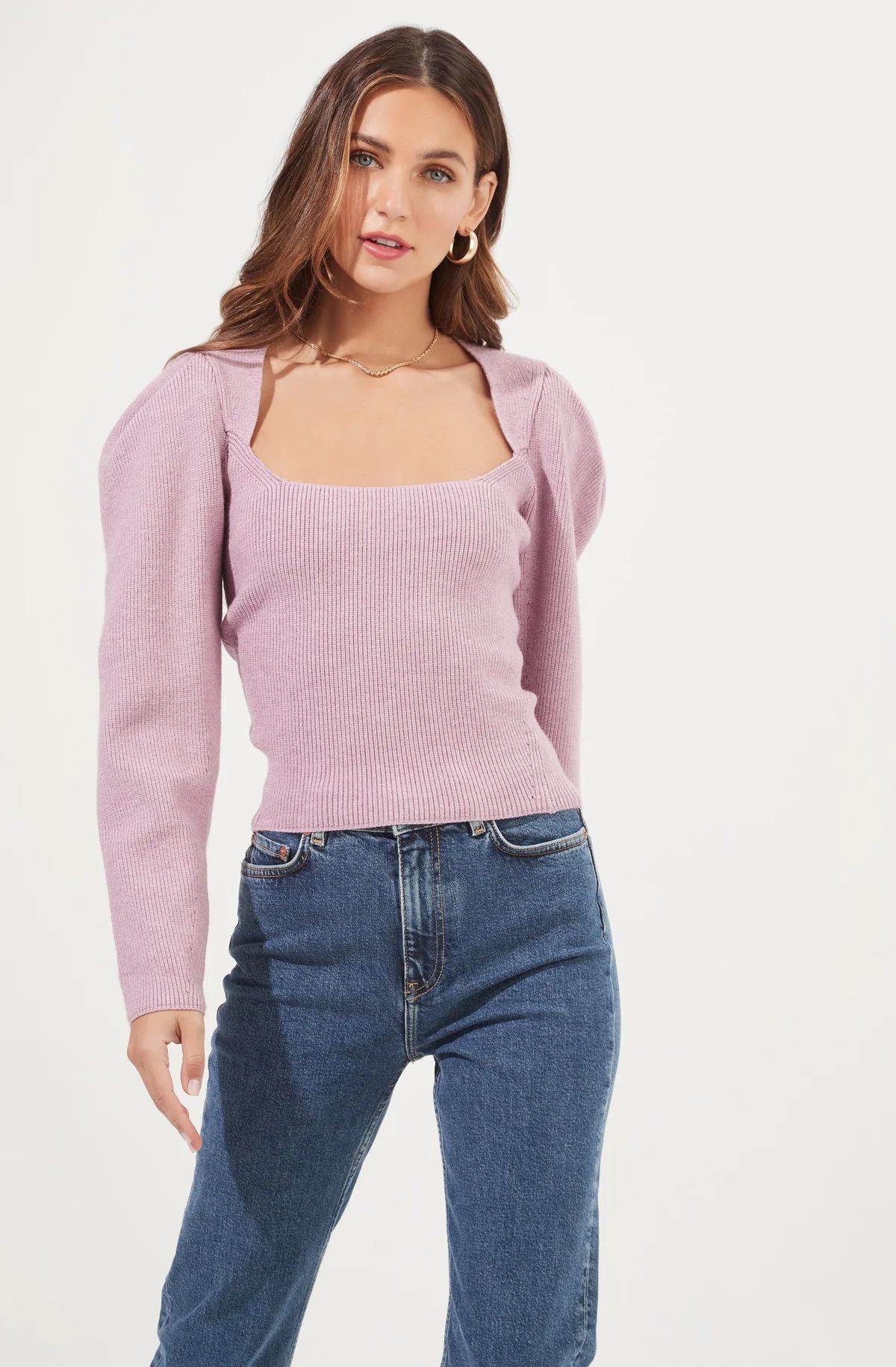 Catalina Volume Shoulder Cutout Sweater | ASTR The Label (US)