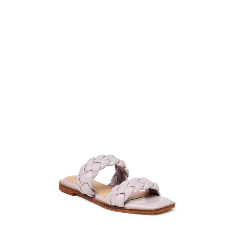 Time and Tru Women's Braided Two Band Sandals - Walmart.com | Walmart (US)