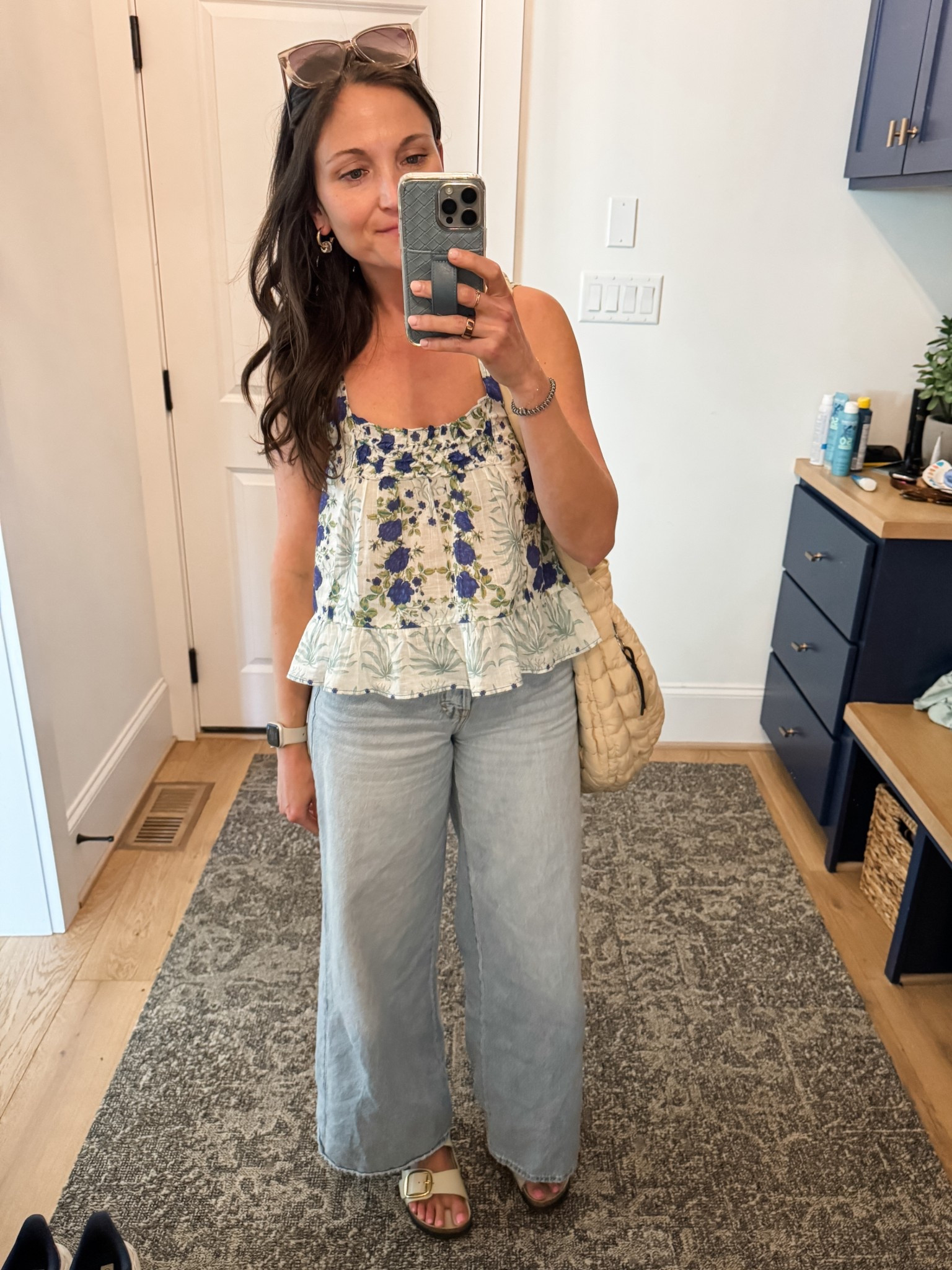 Cute spring outfit for the botanical garden with the fam. Still love these wide leg jeans from Target and this is my go-to bag when I’m with the kids bc I can carry all their stuff - water bottles, snacks, diapers and wipes!

#LTKFamily #LTKSeasonal #LTKFindsUnder50
