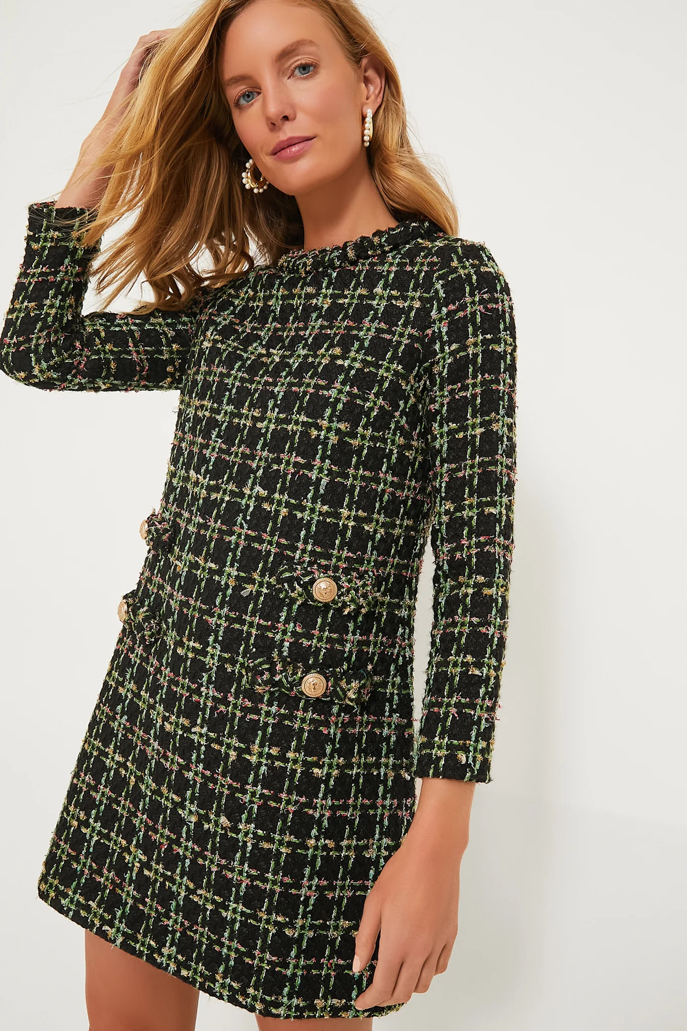 Holly Tinsel Tweed Long Sleeve Jackie Dress | Tuckernuck (US)