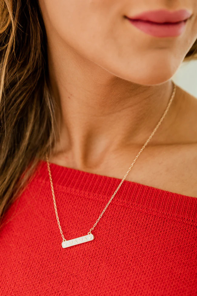 My Baby You'll Be White Plated Mama Necklace | Pink Lily