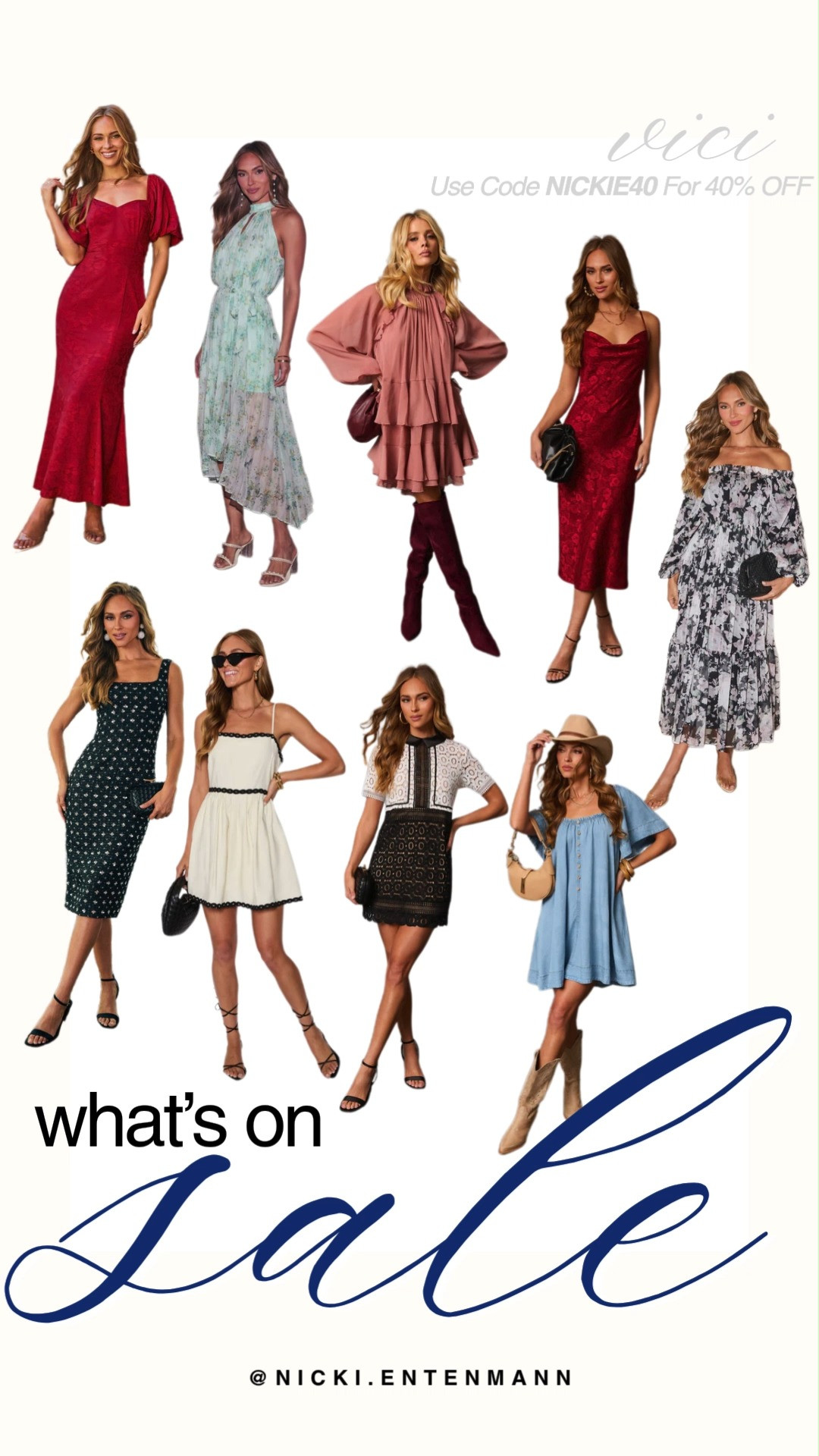 Dressing for spring just got a whole lot easier with these Vici finds. Whether you're eyeing a romantic maxi or a playful mini, use code NICKIE40 to take 40% off your entire purchase. These pieces are perfect for everything from wedding guest season to weekend brunch.

#vicidolls #springfashion #dresssale #ootdinspo #weddinggueststyle #springstyle #salealert #bohochic #wardrobeessentials #viciambassador 

 #LTKootd #LTKSaleAlert #LTKWedding