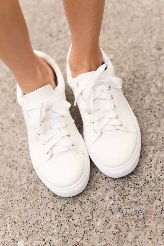 Falon White Sneakers | Pink Lily