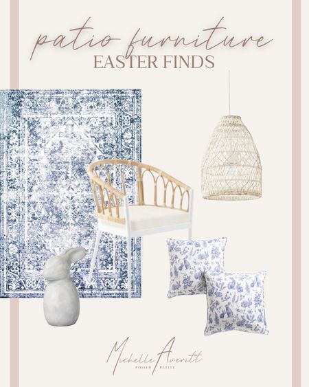 Super cute spring patio furniture finds! This ceramic bunny is a chic Easter decoration!

Rug, wicker chair, chandelier, Easter, pillow, Easter, bunny, spring pillow, spring patio refresh, patio chair, patio furniture, 

#LTKstyletip #LTKSeasonal #LTKhome