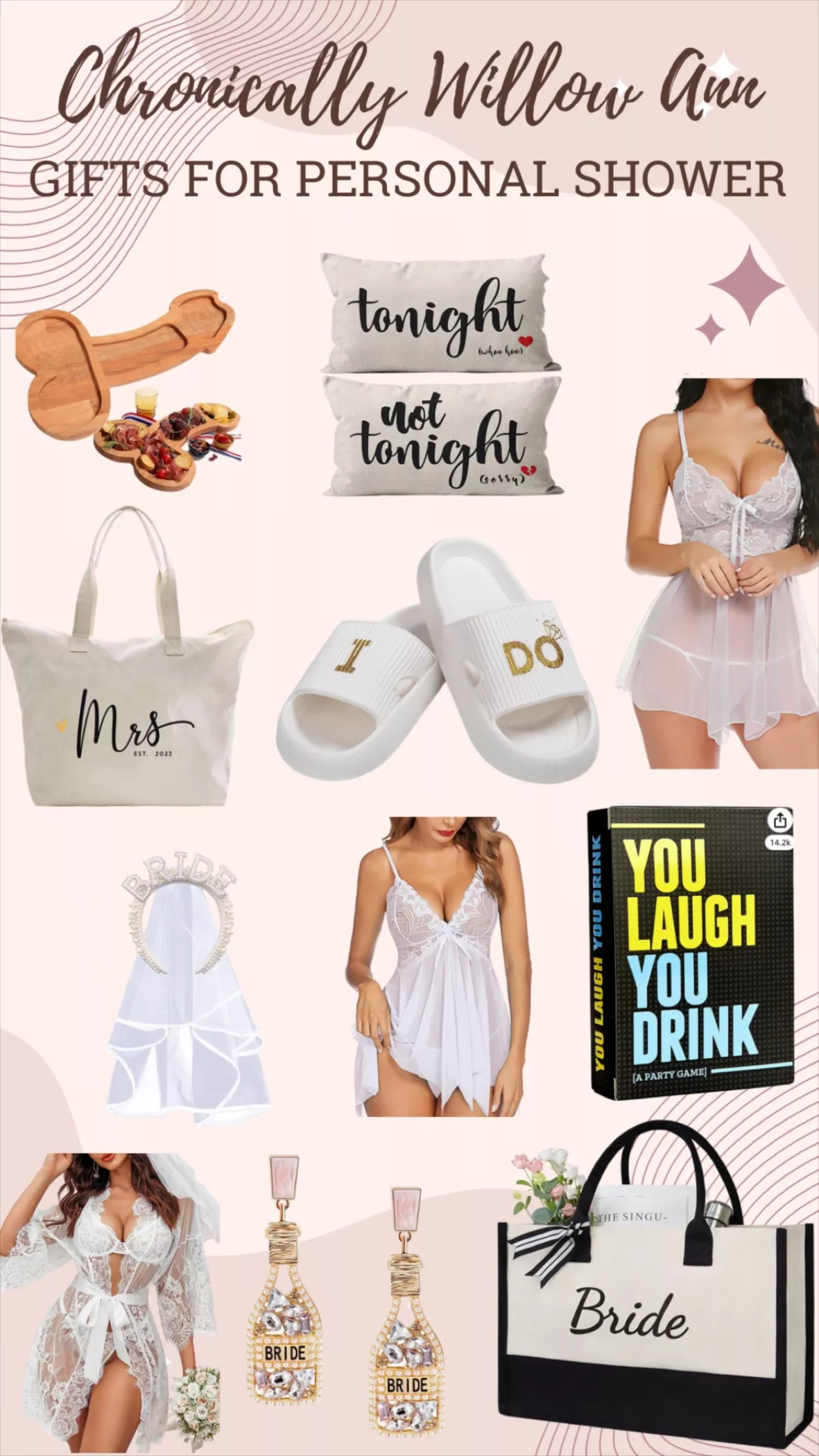 Personalized Bridal Shower Gift 2 Piece Set - Bachelorette Party - Not  Tonight® Underwear - Bachelorette Gift for Bride