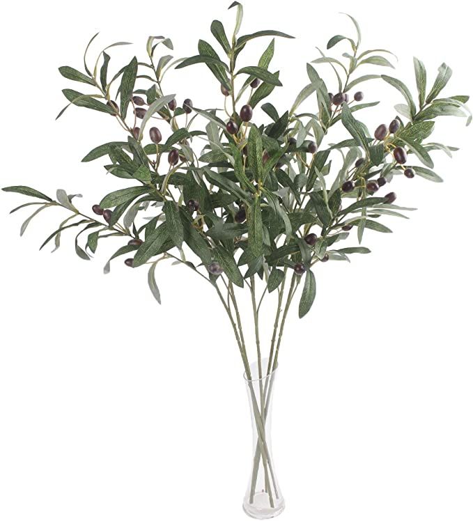 JAROWN Artificial Olive Branch Stems 5pcs 28 Inch | Amazon (US)