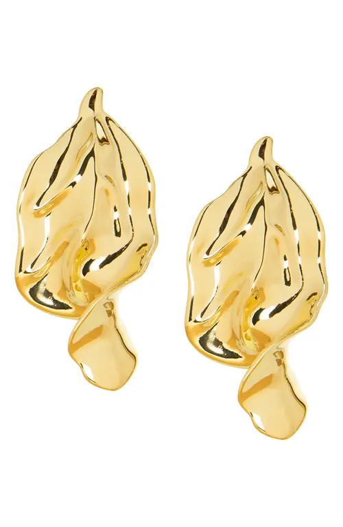 MARLYN SCHIFF Large Textured Wave Earrings in Gold at Nordstrom | Nordstrom