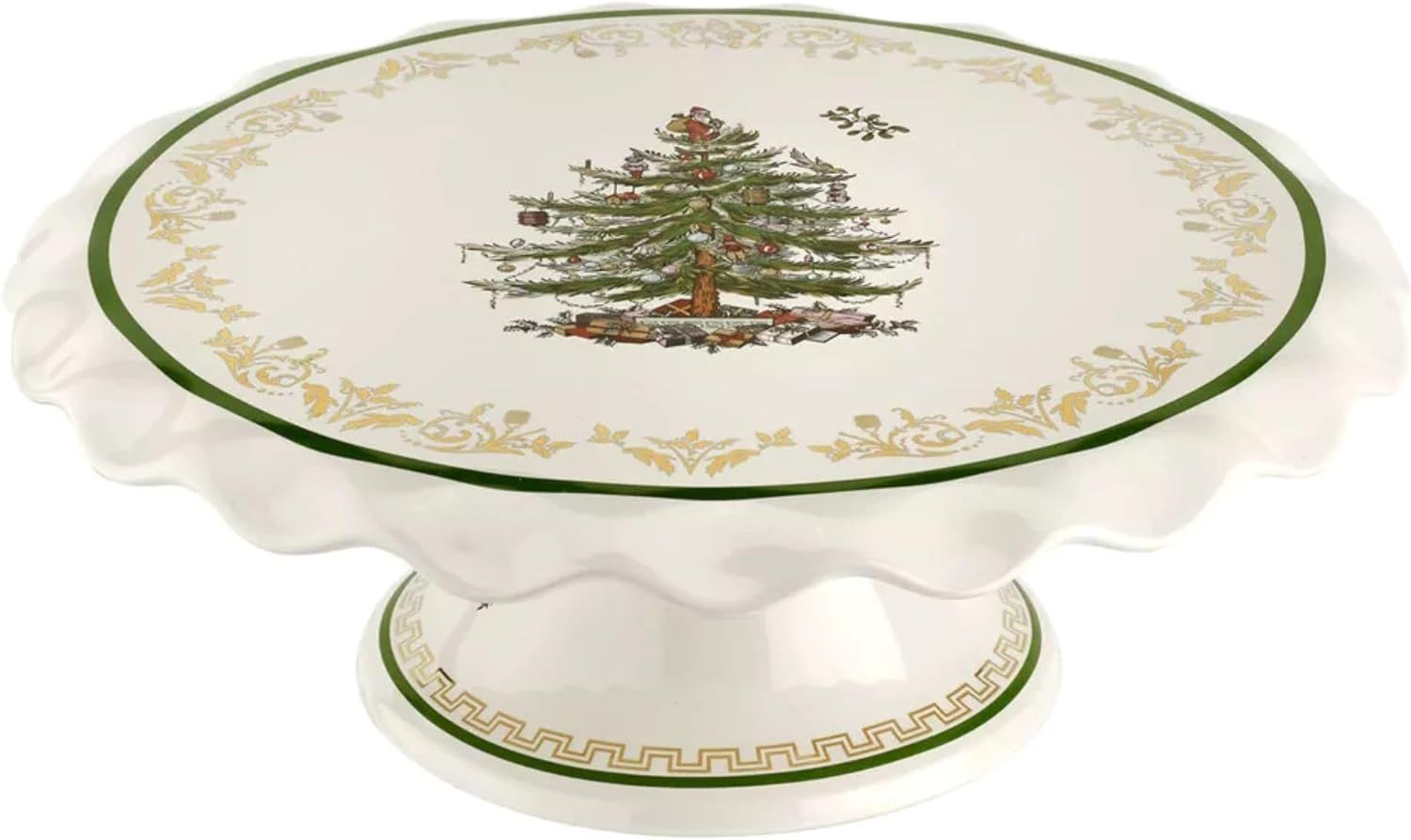 Spode Christmas Tree Gold Cake Stand| Measures 11-inches| Cake Plate| Holiday Cake Tray| Cupcakes... | Amazon (US)