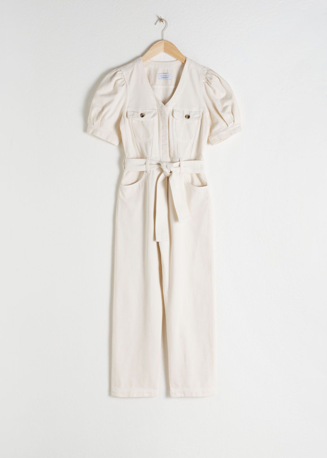 Belted Puff Sleeve Denim Jumpsuit | & Other Stories (EU + UK)