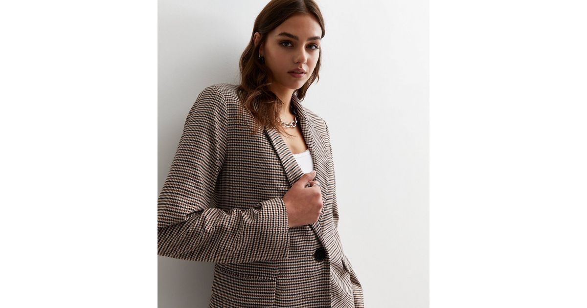 Brown Heritage Check Button Up Blazer
						
						Add to Saved Items
						Remove from Saved Ite... | New Look (UK)