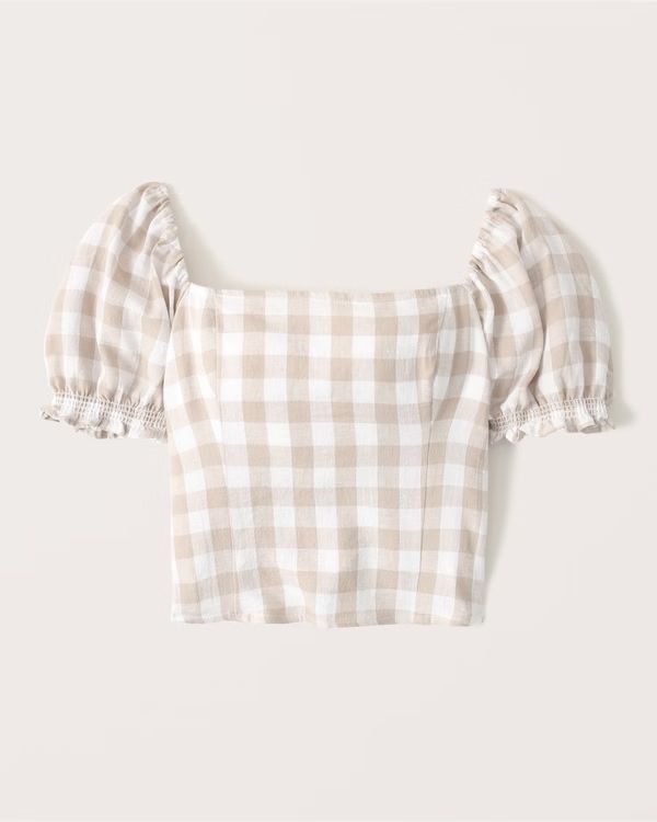 Squareneck Puff Sleeve Top | Abercrombie & Fitch (US)