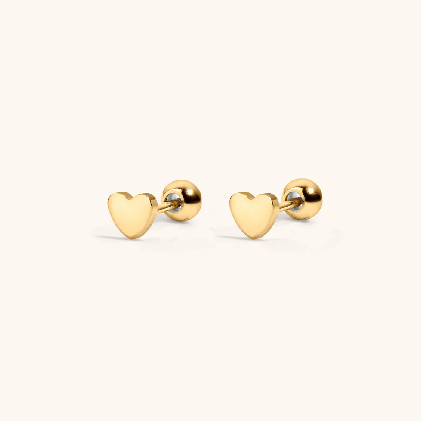 Classic Heart Studs in Titanium | Maison Miru
